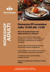 9 NOVEMBRE WORKSHOP - TAVOLE D'AUTUNNO